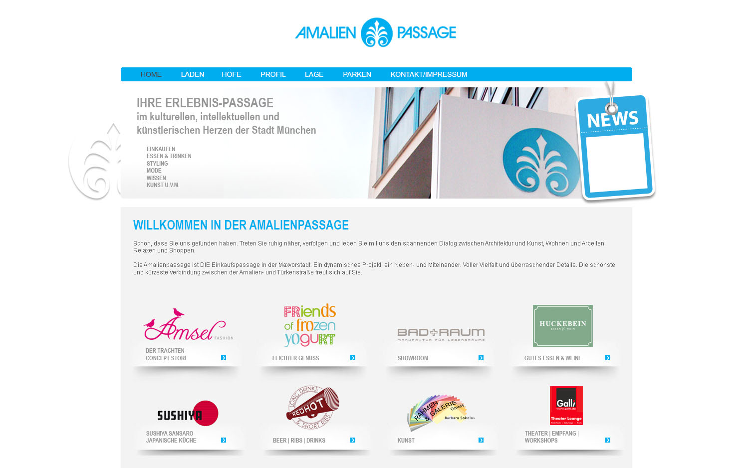 Amalienpassage Website offline  no.brand